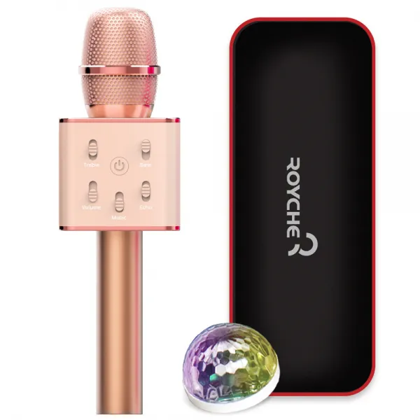 로이체 휴대용 블루투스 무선 노래방 마이크 + 미러볼 + 파우치 세트 Bts 30pm 피치 