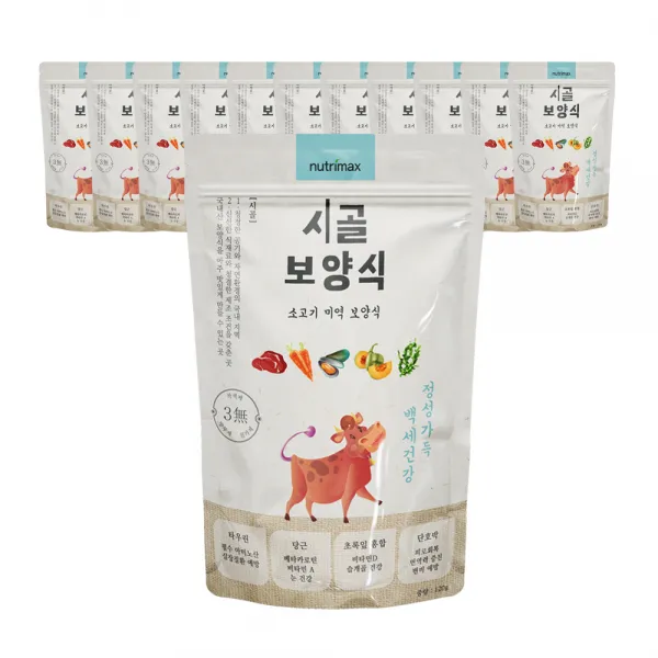뉴트리맥스 시골보양식 강아지 보양죽 소고기와 미역 12p, 소, 120g