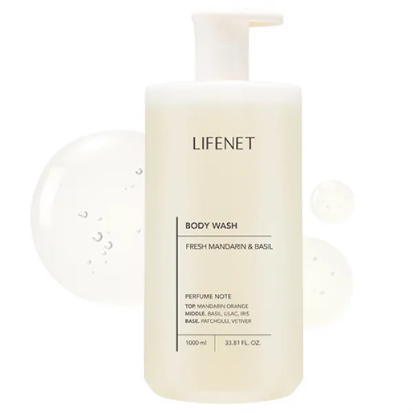 라이프넷 바디워시 프레쉬 만다린 앤 바질, 1000ml, 1개