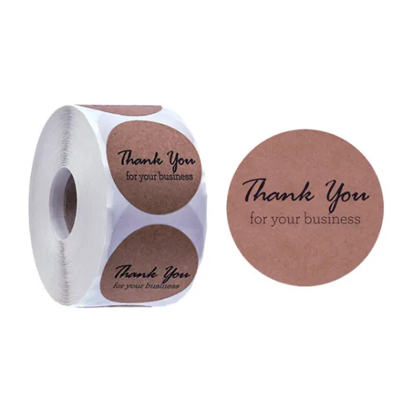 아이앤 THANK YOU 감사 크래프트지 롤 스티커 M 500p, 8, 1개