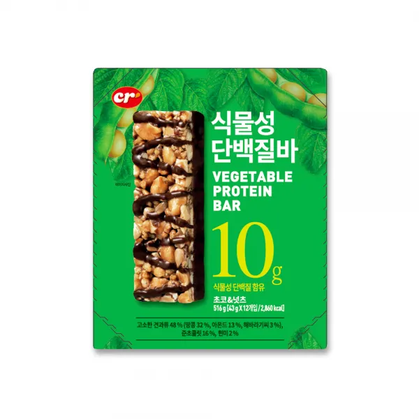 씨알로 식물성 단백질바 12p, 1개, 516g