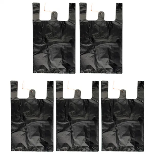 애니돌 손잡이 마트 비닐봉투 검정, 5L, 500개