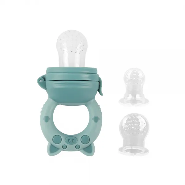 유아용 베이비팜 실리콘 과일 과즙망 본체 + 망 S + M + L 세트, 블루, 1세트