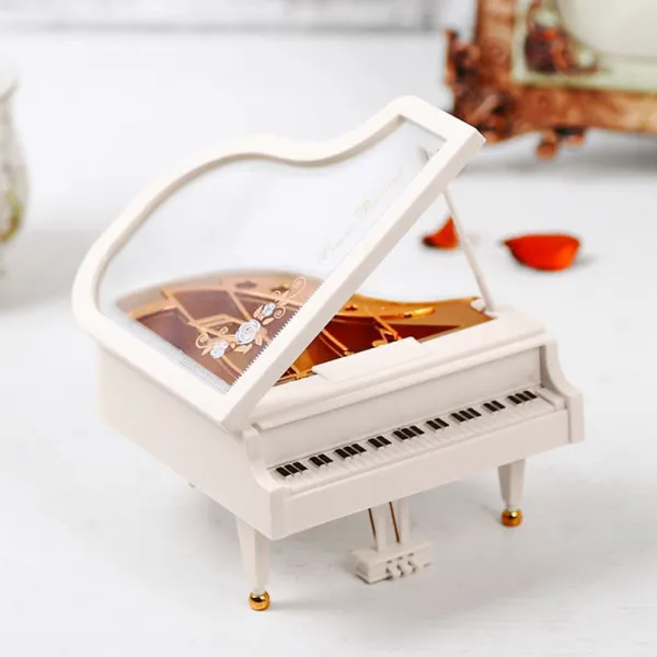 젊은이마켓 엔틱 피아노 오르골 화이트