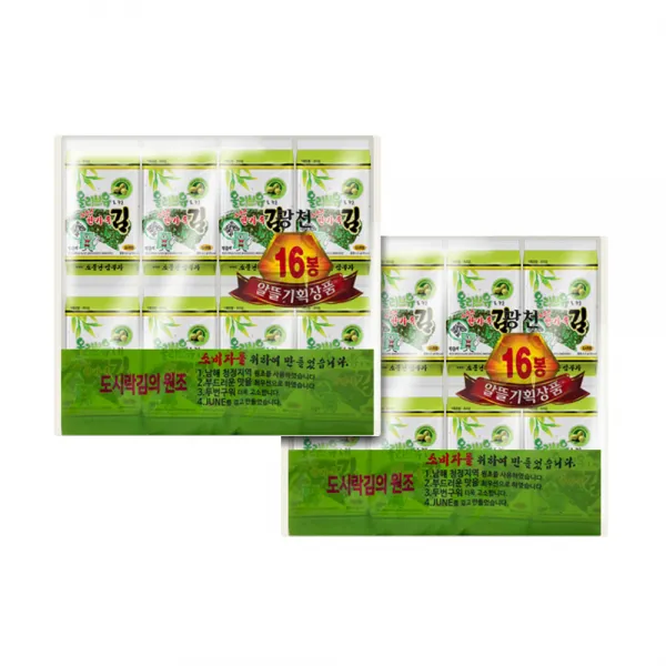 소문난삼부자 올리브유 도시락김 4g x 32p, 1개, 128g