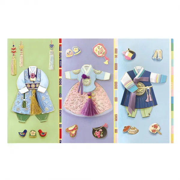 프롬앤투 꼬까옷 전통 한복 용돈봉투 FB227-456 3종 세트, 혼합색상, 1세트