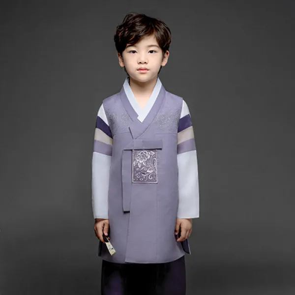 금동이 남회보라어깨수 남아용 아동한복세트 AM159
