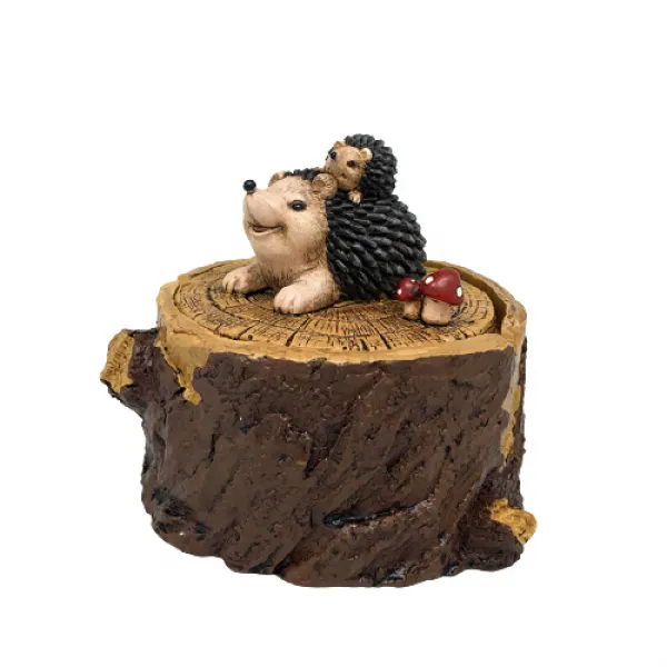 애니멀 나무 모형 탁자 재떨이 Ra041 고슴도치 1개