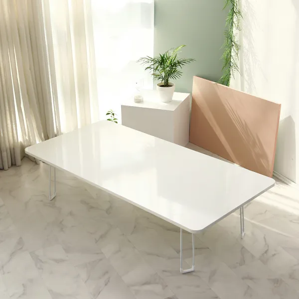 트리팜 LPM 오브제 라운드 심플 접이식테이블 1200 x 600 mm, 화이트