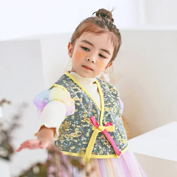 고잉키즈 여아용 수려꽃 한복 저고리