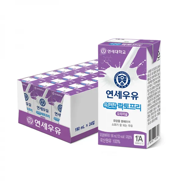 연세우유 속편한 락토프리 오리지널, 24개, 190ml