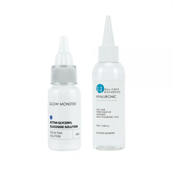 글로우몬스터 액티바 글리세릴글루코사이드 솔루션 원액 30ml + 3Kda 올리고 히알루론산 2% 원액 100ml, 1세트