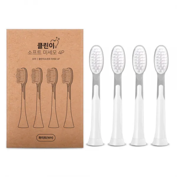 오아 클린이 소프트 시리즈 전용 미세모 리필 칫솔모 화이트, 4p, 단일상품