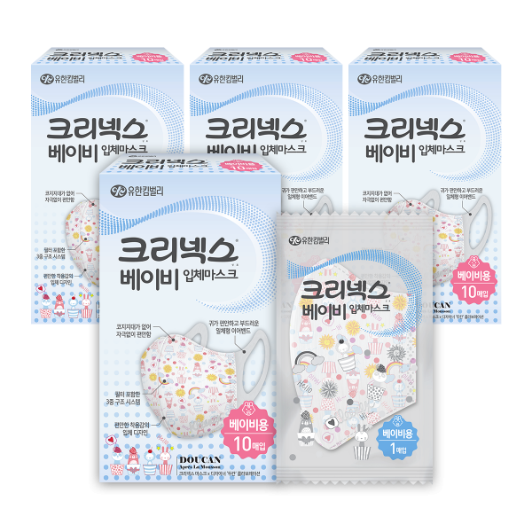 크리넥스 베이비용 입체마스크, 10개입, 4개