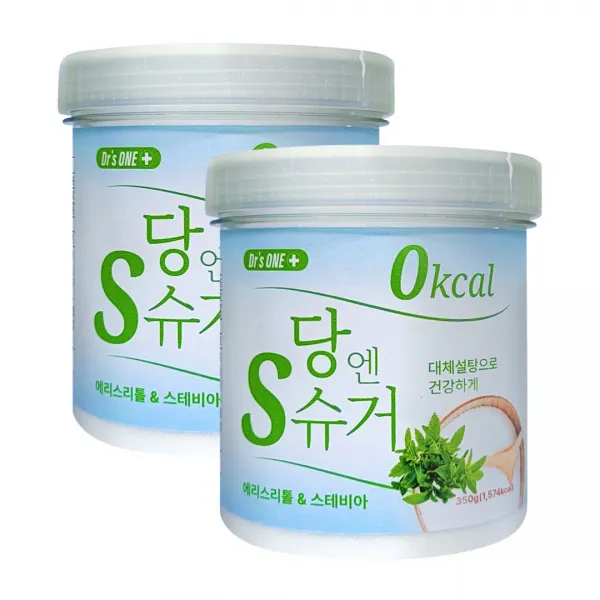 닥터스원 당엔 S슈거 0kcal 대체설탕 에리스리톨 스테비아, 350g, 2개