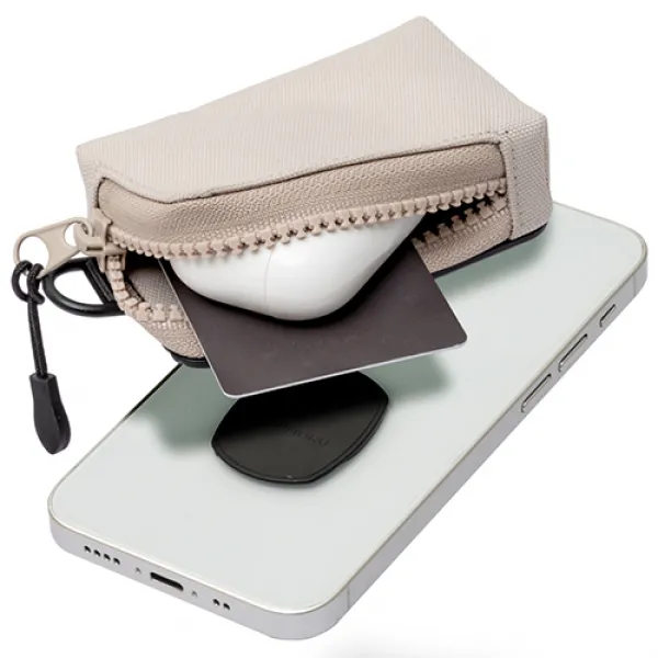 신지모루 신지마운트 탈부착 수납깡패 핸드폰 다용도 멀티 파우치, 베이지