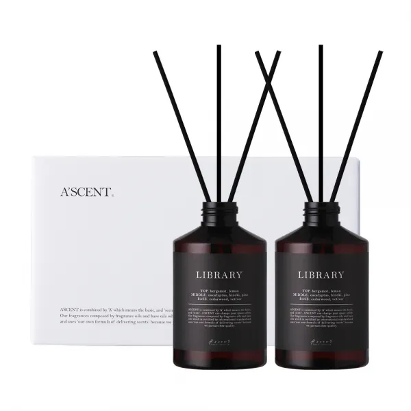 에이센트 네이처 실속형 디퓨저 200ml 2p + 섬유스틱 10p, 라이브러리