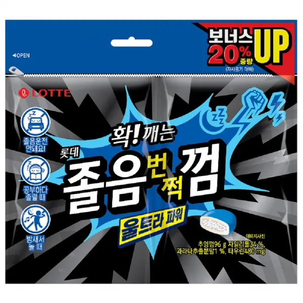 확 깨는 졸음 번쩍 껌 울트라파워, 96g, 1개