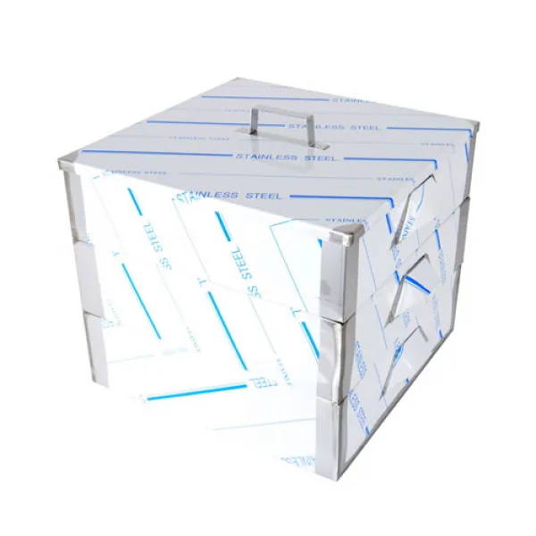 가스용 무식깡 사각 찜기 물솥 + 채반 2p + 뚜껑, 중(460 x 460 mm), 1세트