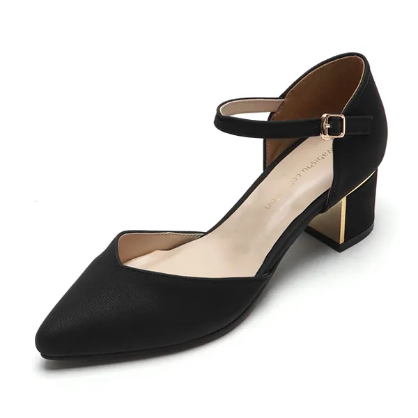 어바웃슈 인샤 스트랩 골드 엣지 펌프스