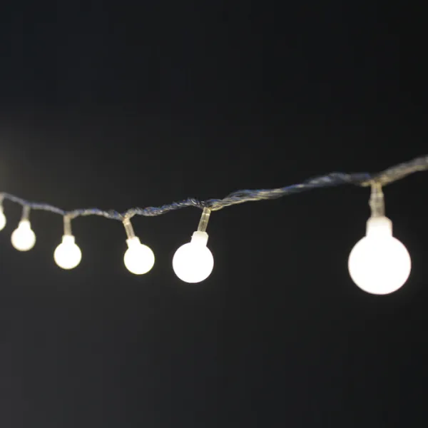 블루밍앤미 인테리어 데코 전구 50구 웜 불빛 화이트 전선 