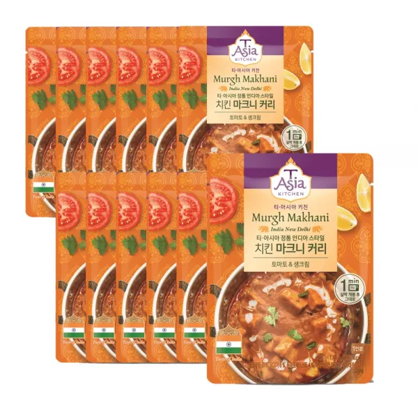 티아시아키친 치킨 마크니 커리 전자레인지용, 170g, 12개