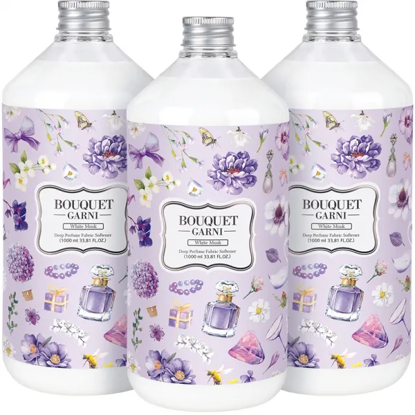 부케가르니 딥퍼퓸 섬유유연제 화이트머스크, 1000ml, 3개
