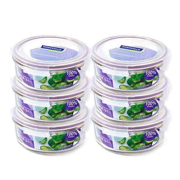 글라스락 퍼플에디션 밀폐용기 6p 세트 원형 720ml, 1세트, 원형 720ml x 6p