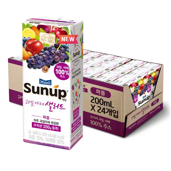썬업 과일야채샐러드 퍼플, 24개, 200ml