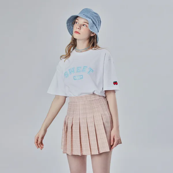 스위트숲 여성용 시그니처 라인 아치레터링 프린트 티셔츠 WX4STF2