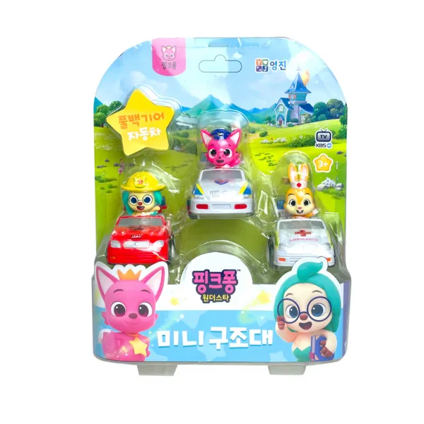 핑크퐁 원더스타 미니구조대 작동완구 3종 세트, 혼합색상