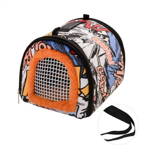 햄스터 기니피크 다람쥐 소동물 나일론스트랩 이동 가방 카툰01 1개