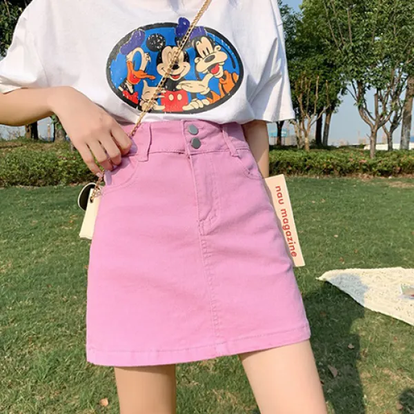 안다로미 두림투버튼 A라인 스커트