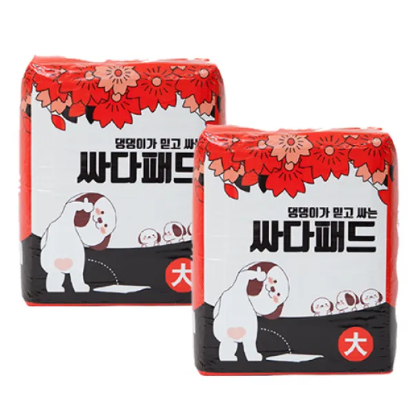 페슬러 강아지 프리미엄 배변 싸다패드 코튼향 40p, 2개