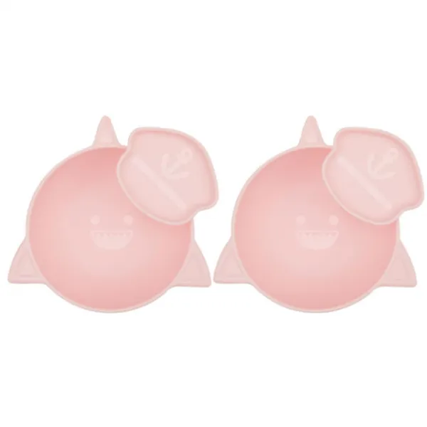 채널앤쥬 시리얼볼 + 종지 세트 상어, 핑크, 2세트