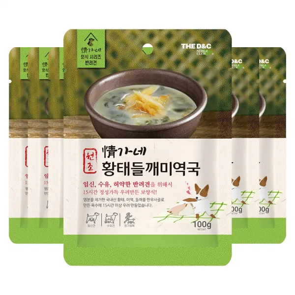 더독 강아지 정가네 황태 들깨 미역국 파우치 황태 + 미역 혼합맛 5개