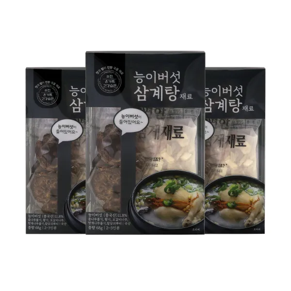 홈네이처 능이버섯 삼계탕 재료, 68g, 3개