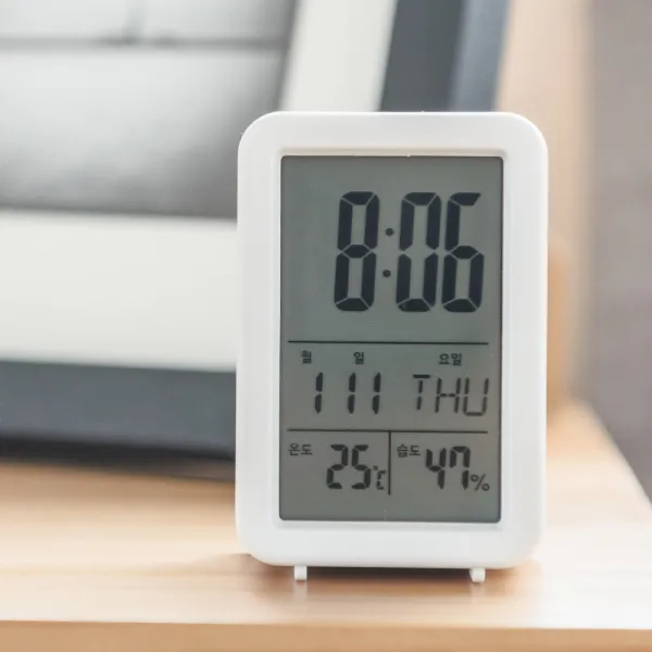 오리엔트 OWC 온도 습도 알람표시 멀티 탁상시계, 화이트