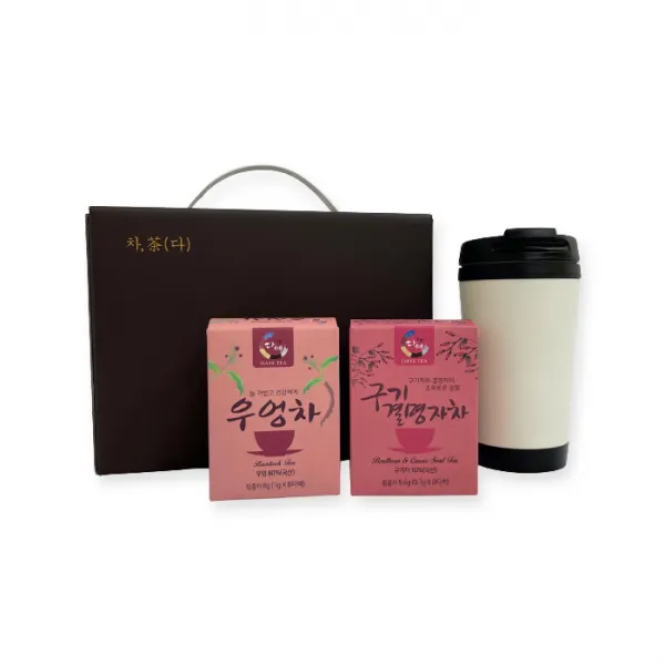 차다 우엉차 8p + 구기결명자차 8p + 텀블러 랜덤발송 세트, 1세트
