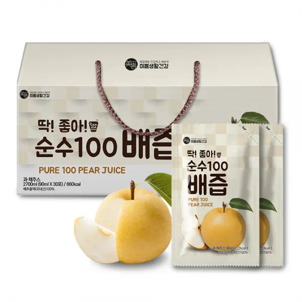 미쁨생활건강 딱좋아 순수100 배즙, 90ml, 30개