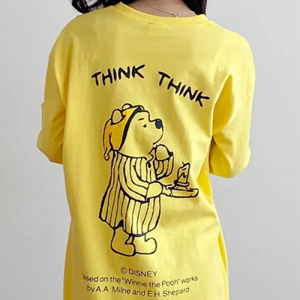 안다로미 푸우 레터링 롱 원피스