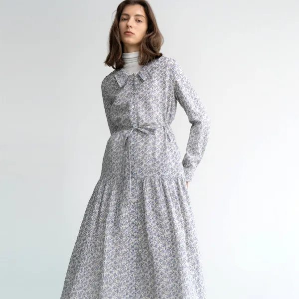 구아슈 20FW COTTON BLEND FRILLED MIDI 드레스