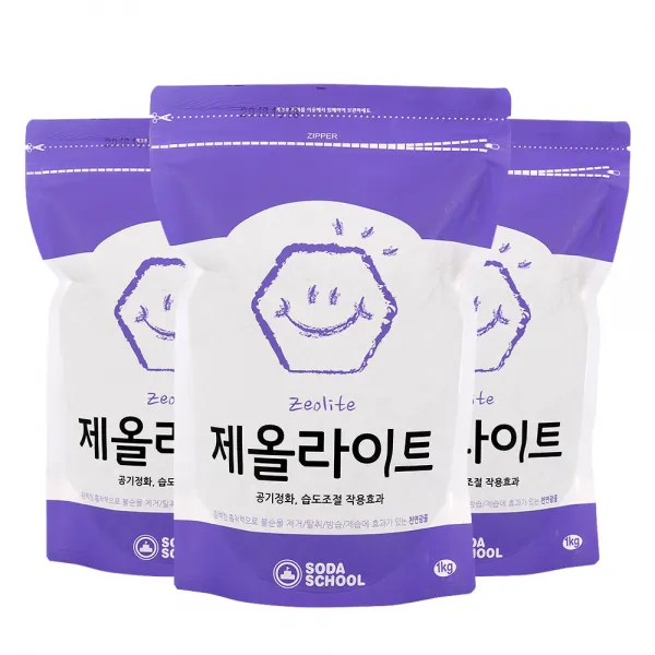 소다스쿨 제올라이트 탈취제, 1kg, 3개