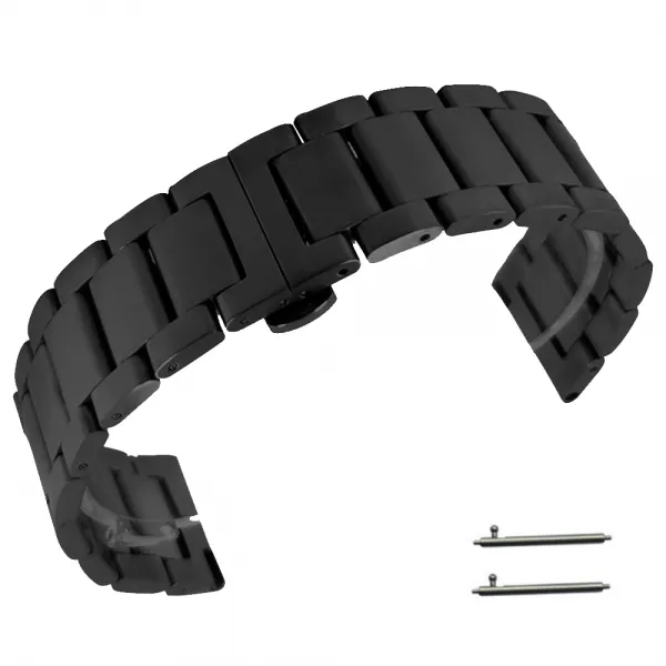 디지지 갤럭시 기어3 무광 메탈 스트랩 시계줄 22mm, 블랙