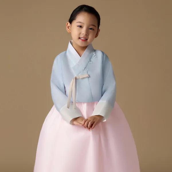 금동이아가한복 여아용 여하늘꽃패치 아동한복세트 AW135 + 복주머니