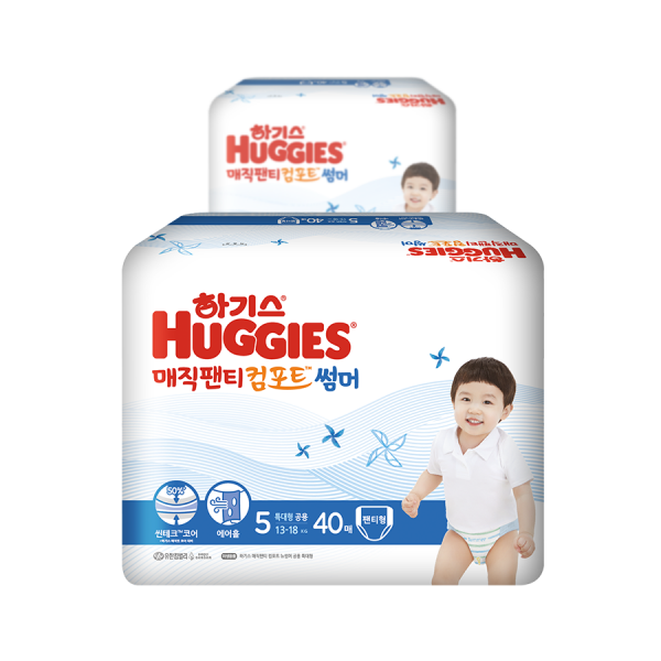 하기스 2021 매직팬티 뉴컴포트 썸머 팬티형 공용 특대형 5단계 (13~18kg), 80매