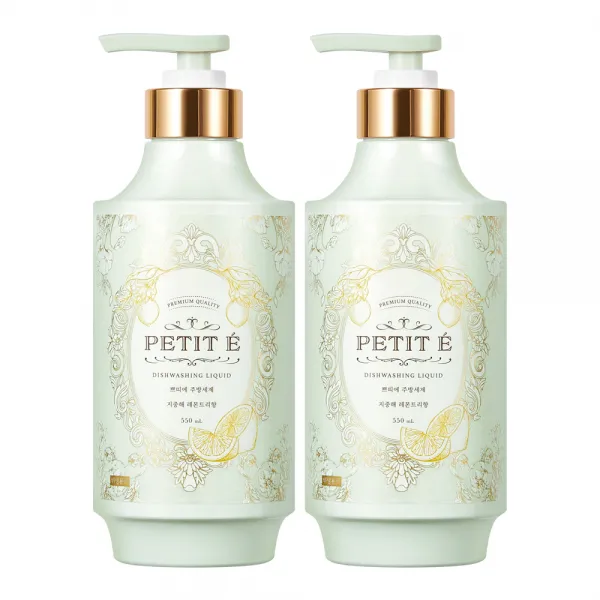 쁘띠에 주방세제 지중해 레몬트리향 용기, 550ml, 2개