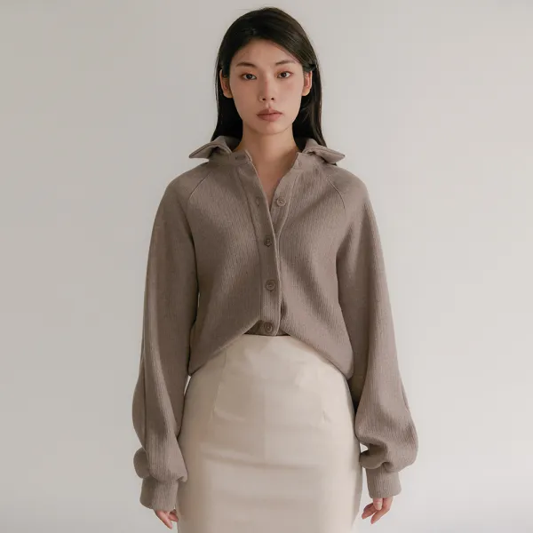 리올그 여성용 FLU BALLOON SLEEVE CARDIGAN