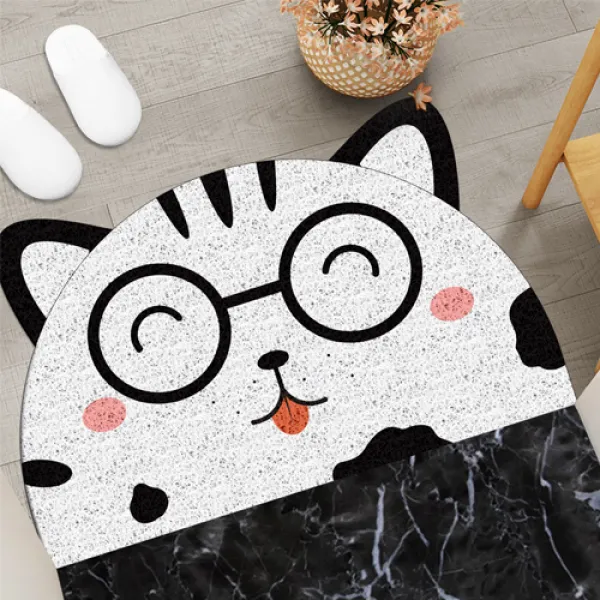 더플로우컴퍼니 귀여운 동물 친구 반원형 현관 발매트 03