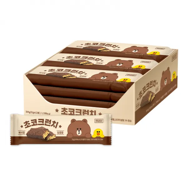 라인프렌즈 초코크런치 초코바, 32g, 12개